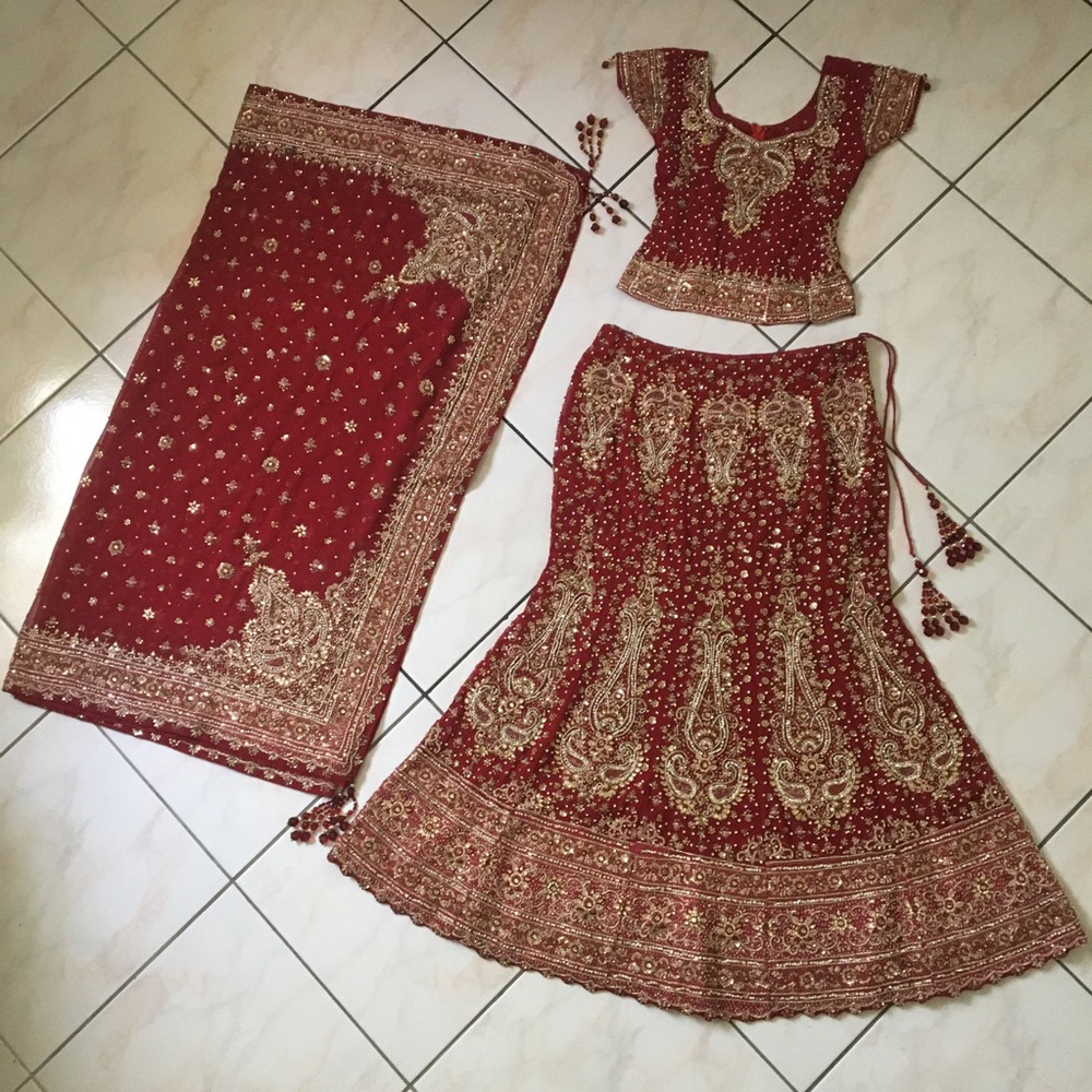 Wedding Lengha, Bridal Lengha, Lehenga, Red